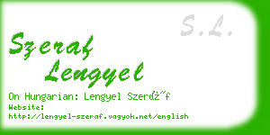 szeraf lengyel business card